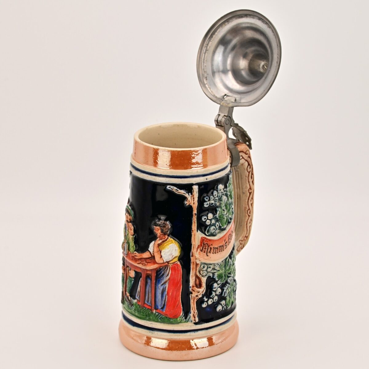 NIMM Original Vintage Signed West Germany Ceramic Hand Painted Glazed Beer Stein