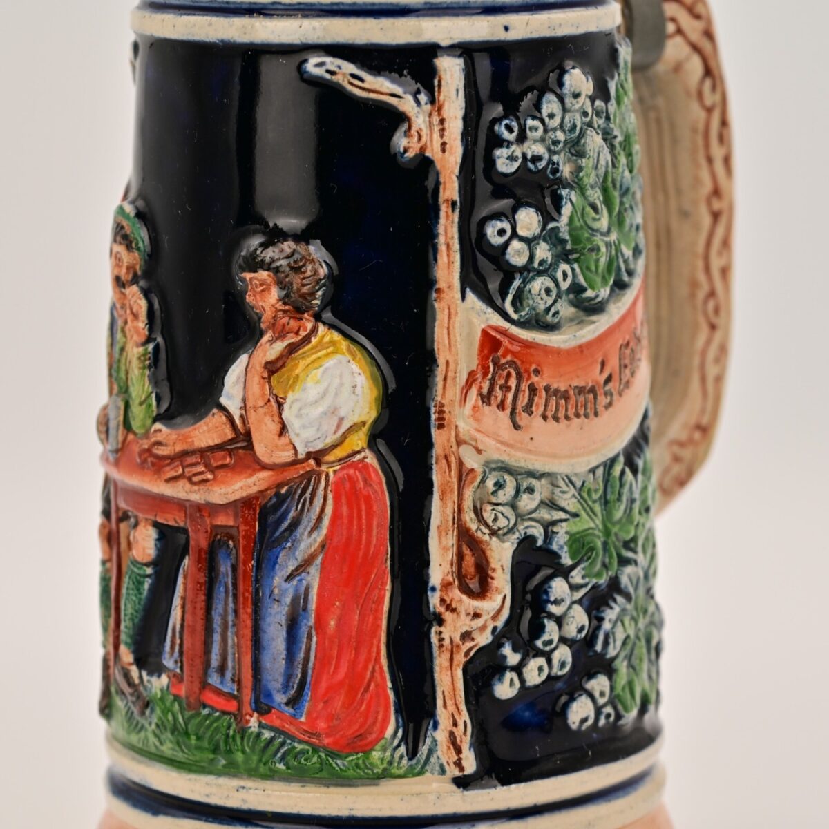NIMM Original Vintage Signed West Germany Ceramic Hand Painted Glazed Beer Stein