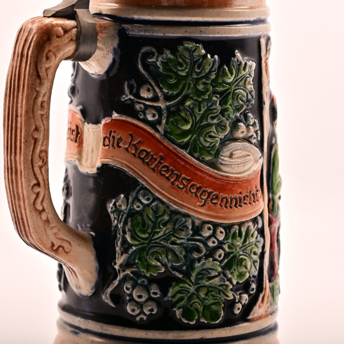 NIMM Original Vintage Signed West Germany Ceramic Hand Painted Glazed Beer Stein