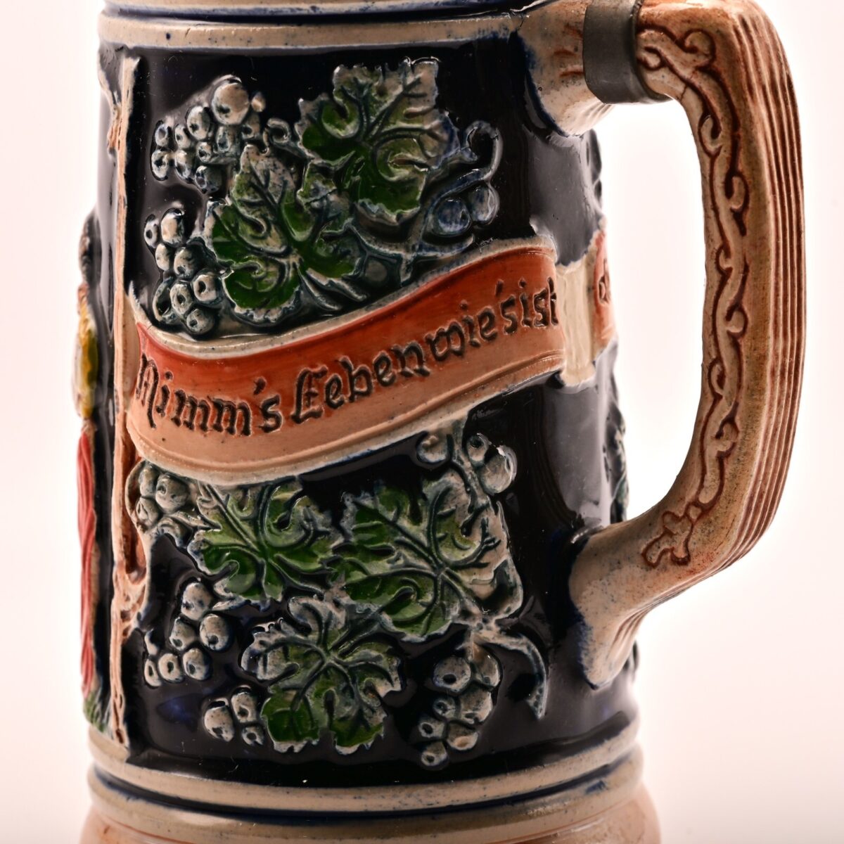 NIMM Original Vintage Signed West Germany Ceramic Hand Painted Glazed Beer Stein